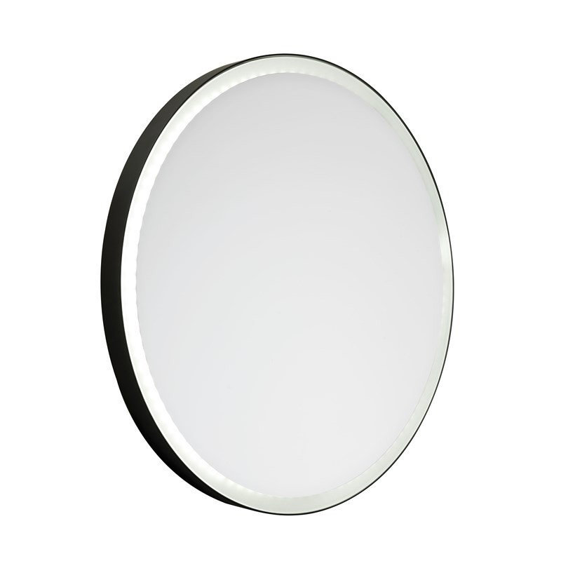 Round Mirror with Metal Backlighting